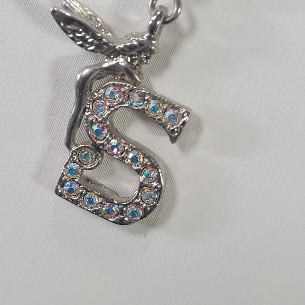 Kirks Folly Fairy Initial S Pendant Necklace Women Silver Aurora Borealis